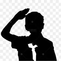 少先队员敬礼剪影