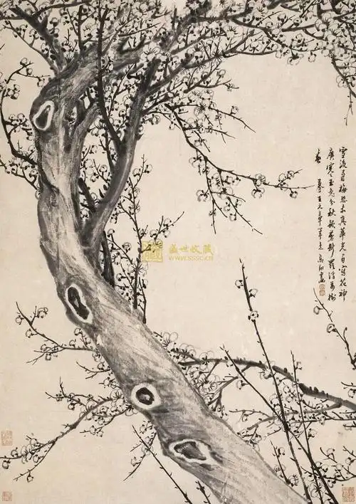 雪后寻梅 立轴 水墨纸本