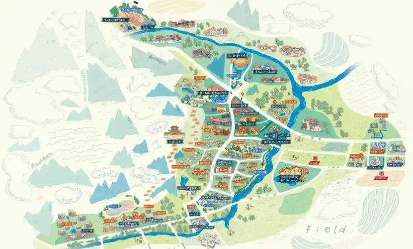 良渚文化村手绘地图