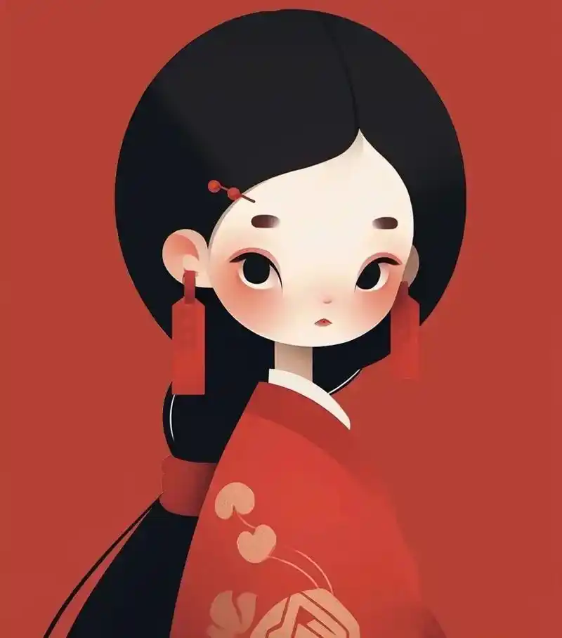 头像分享,红色系暴富女生个性头像