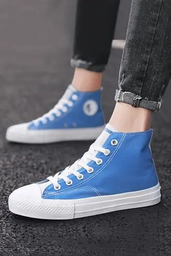 帆布鞋男高帮潮鞋夏季新款布鞋男鞋韩版潮流百搭板鞋子男士休闲鞋