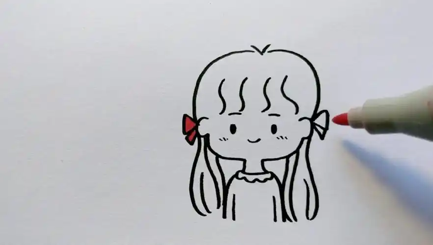 小女孩简笔画