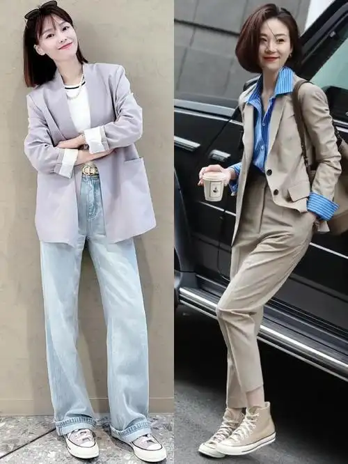 懂时尚的女人,早春都是这样穿"西装",休闲且不失大气还时髦|内搭|纯色