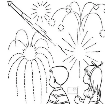 玩耍儿童插画手绘放烟花图片素材其他格式鞭炮简笔画春节放鞭炮的习俗