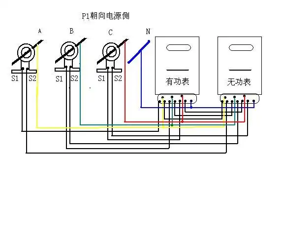 三相无功电度表接线图