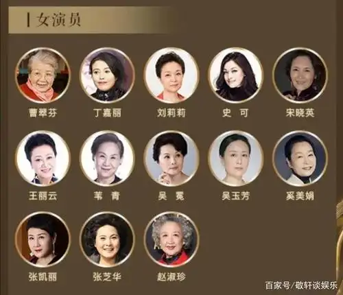 上榜的女演员有丁嘉丽,王丽云,奚美娟,张凯丽等