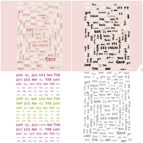 指尖精灵美甲带背胶贴纸 优加u 指甲diy贴画饰品粗体英文字母文字