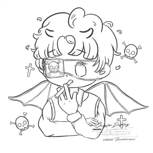 ipad绘画速涂可爱小恶魔头像