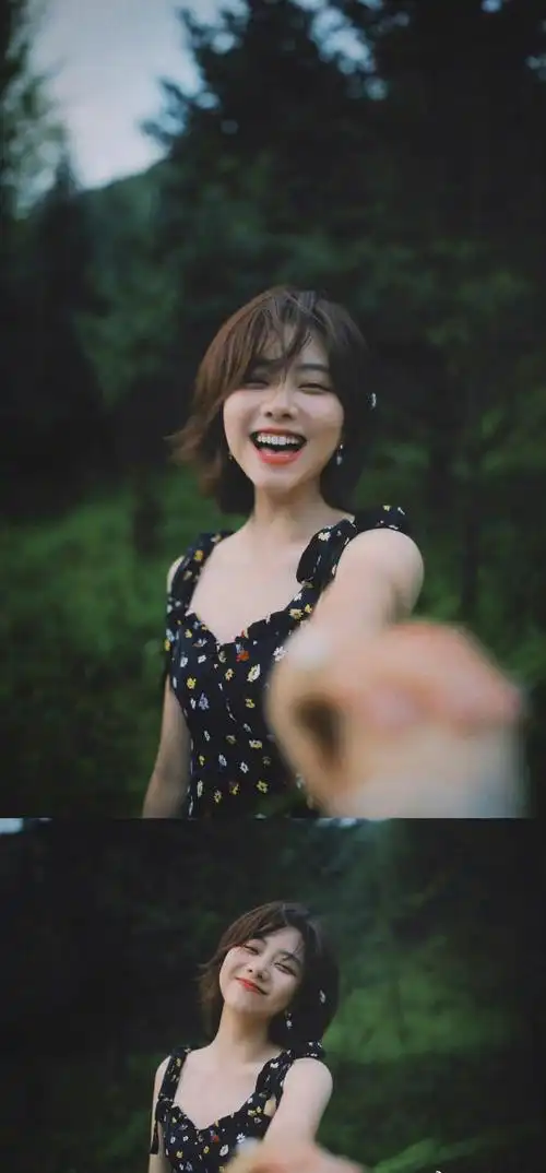 谭松韵碎花裙随拍,俏丽短发温柔甜美,治愈笑容明媚可爱!