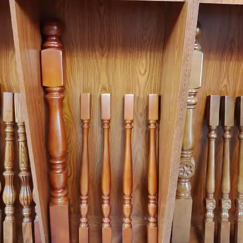 楼梯扶手拐角室内别墅水泥钢架护栏围栏栏杆立柱数满5590小柱橡木榉木