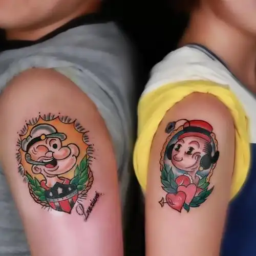 school大力水手cp_纹身图案手稿图片_路望的纹身作品集