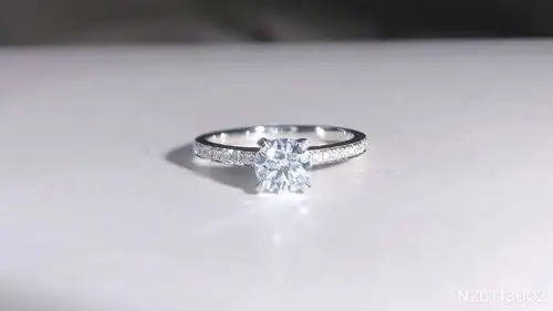 0.5克拉f vs2 3ex圆钻四爪钻戒