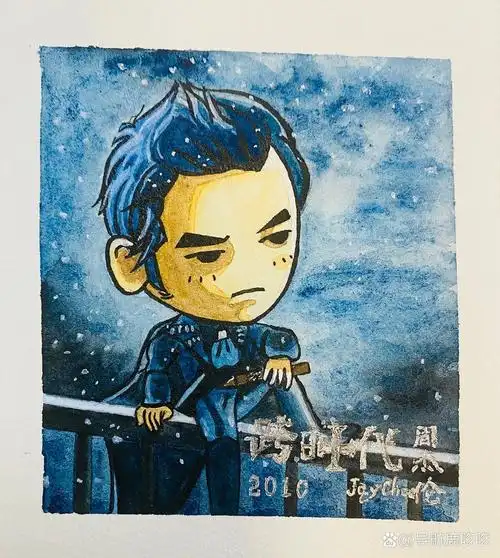 水彩手绘|周杰伦专辑封面q版-第三波出炉 杰伦前十四张专辑之第9-12张