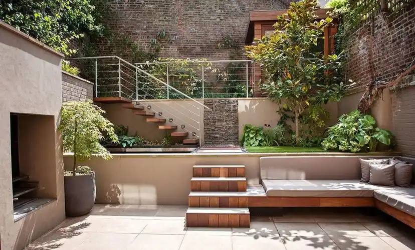 现代楼梯别墅庭院设计效果图