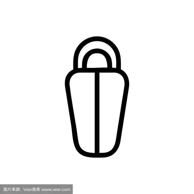 矢量,绘画插图,分离着色,睡袋,可爱的