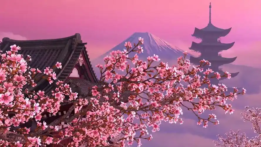 水墨中国风片头日式樱花