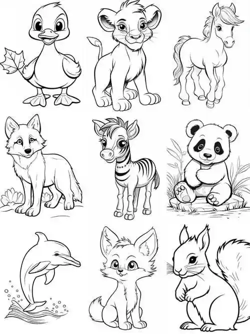 卡通动物手绘合集