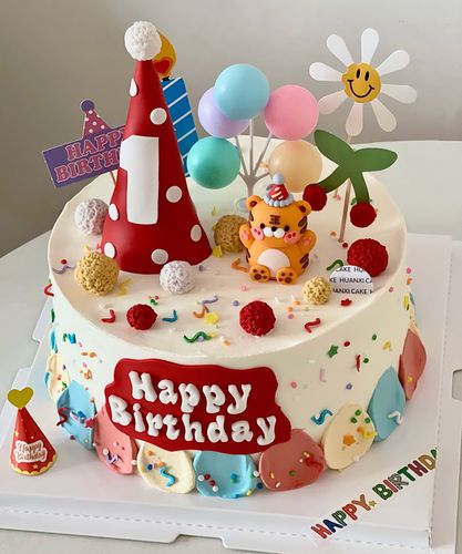 韩式虎宝宝蛋糕装饰摆件小老虎生日满月周岁一百天甜品台蛋糕插件