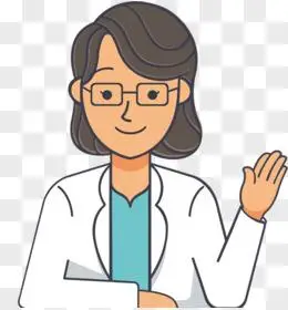 手绘卡通护士帽听诊器素材pngai女医生png卡通女医生矢量素材pngai