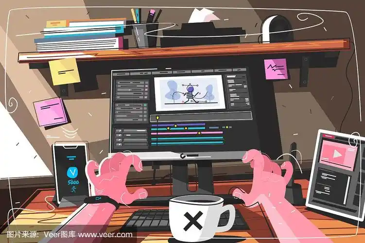 创作过程中的动画设计师