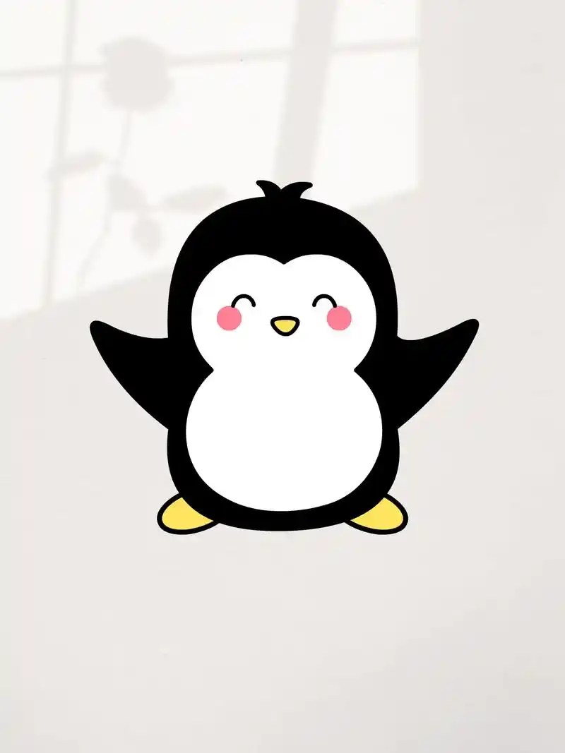 数字字母画可爱小企鹅简笔画
