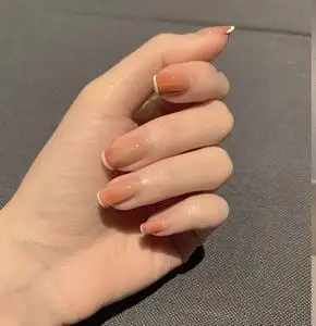 2021新款假指甲贴片短款法式美甲光疗成品新娘孕妇穿戴甲片可拆卸
