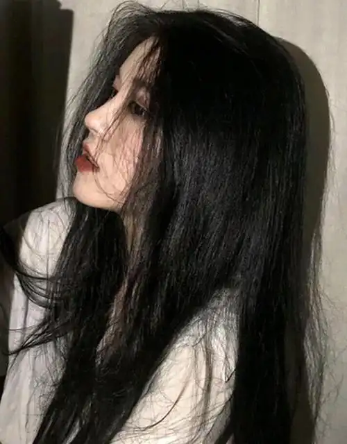 假发女长直发中分无刘海气质修脸黑色及腰长发仿真自然全头套 自然黑