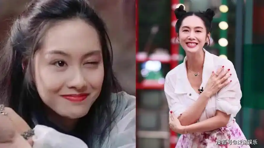 紫霞仙子朱茵晒丸子头造型气质依旧谁能相信已经50岁了