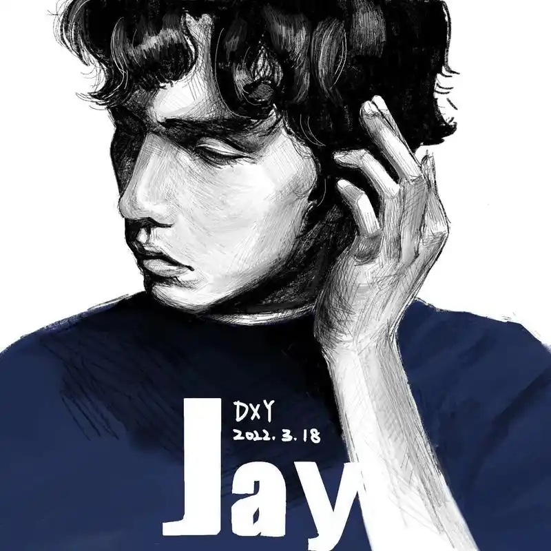 三步画出周杰伦98 画画那么久终于把最爱的杰伦画出来啦!