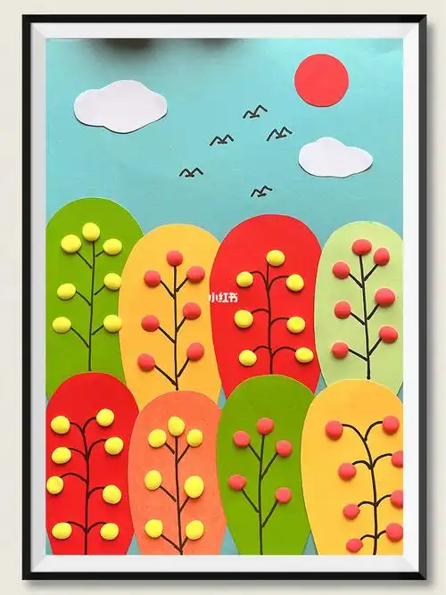 适合小朋友秋天拼贴画一看就会简单易学亲子手工手工diy创意手工