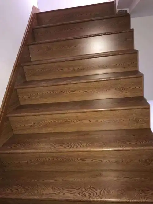 楼梯木踏板 强化复合和实木复合楼梯踏步板 自带掉边收口 安装简易