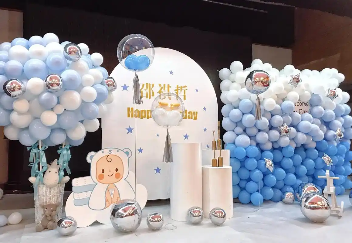 昆明气球派对宝宝生日宴布置