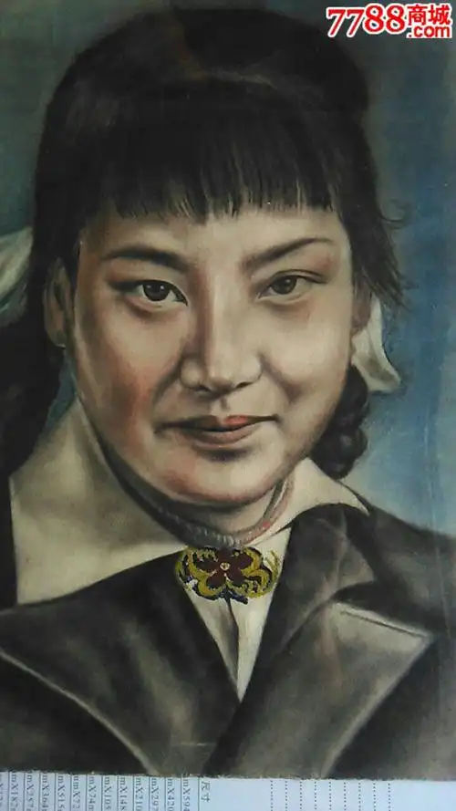 解放前后女青年肖像画-人物国画原作--se28439697-零售-翰墨堂