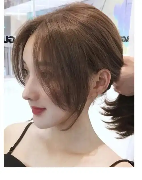 【精选好物】假刘海八字空气刘海假发女真发斜刘海两侧自然前额发际线