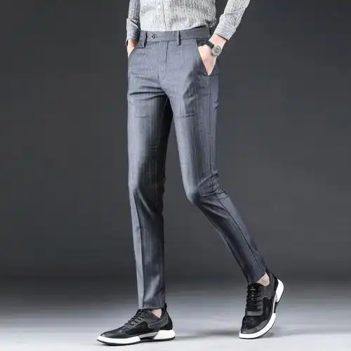 kaiser凯撒休闲裤男士潮流修身小脚长裤春夏款男西裤弹力男裤子