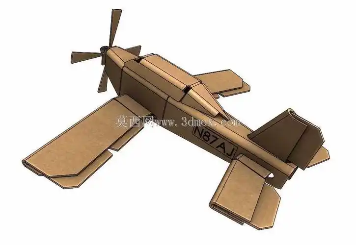 纸板飞机-3d模型