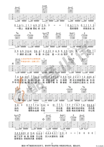 赵雷《理想》吉他谱 酷音小伟编谱吉他谱图片格式六线谱