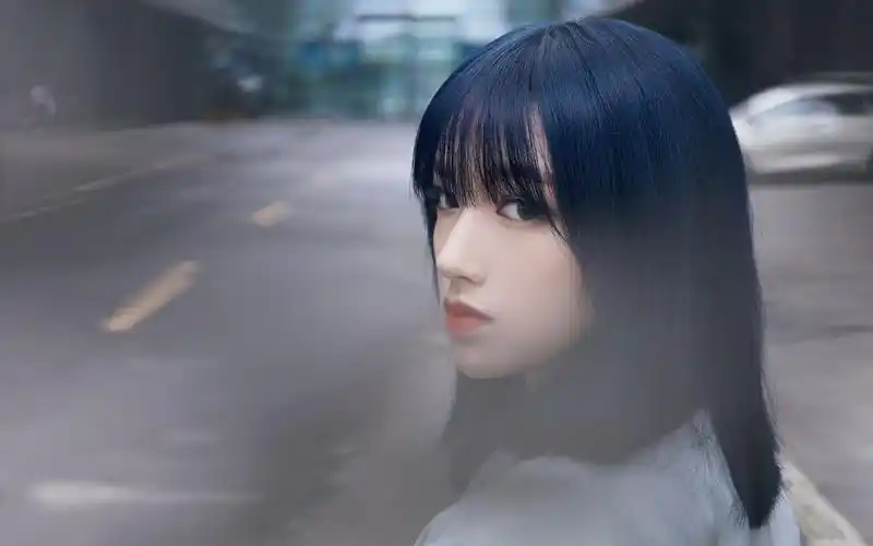 程潇淡蓝西装酷美壁纸又甜又酷程潇