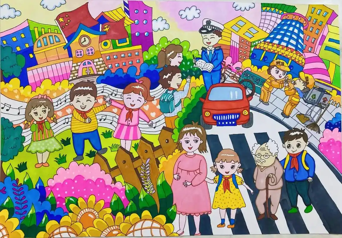 交通安全 交通规则 文明行车 安全驾驶 马克笔绘画 画渣稿件 - 抖音