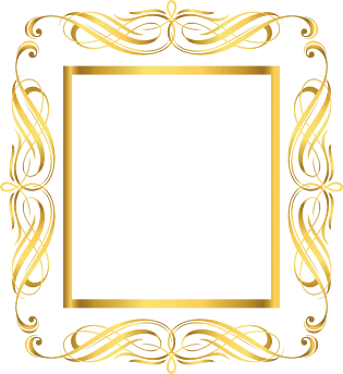 金色装饰边框花纹元素设计pngpsd2000*2000黄金色镶边装饰边框花纹