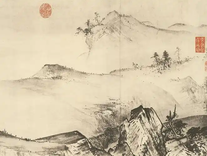 是南宋画家 a href="#">夏圭 /a>所创作的一幅纸本水墨山水画作品,现