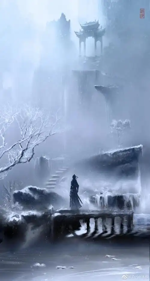 黑白水墨色的仗剑天涯武侠气