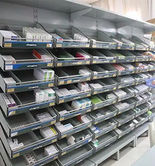 单面架医院药房用摆药架诊所药品柜货架双面抽拉式旋转药盘架时尚简约