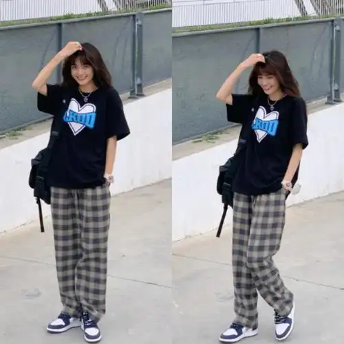 格子裤怎样搭配上衣好看格子裤子配什么上衣好看