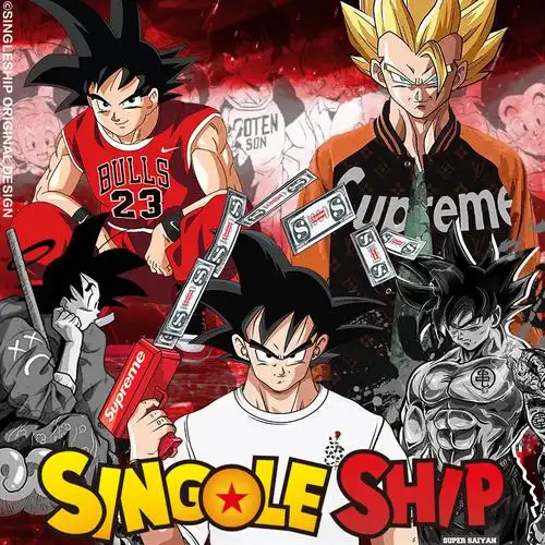 aj联名七龙珠supreme悟空短袖t恤男superme潮牌jordan情侣潮牌女