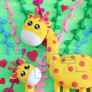 1胖胖长颈鹿千千寻创意超轻粘土相框画立体手工diy材料包亲子活动