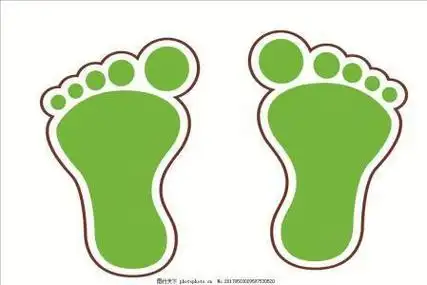 脚丫简笔画带国旗