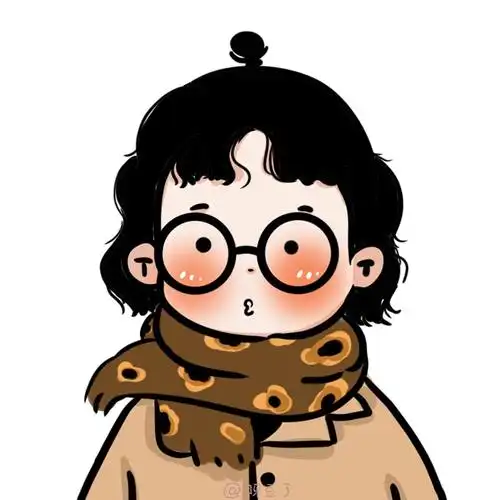 分享收藏古风小人插画头像春天94原创卡通人物形象养生少女愿你平安