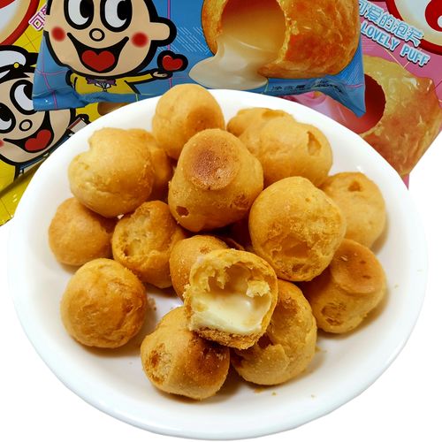 旺旺泡芙18g30袋夹心牛奶爆浆巧克力脆皮点心夹心饼干