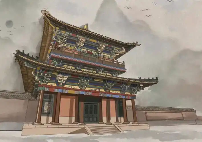 古建筑手绘procreate广佑寺